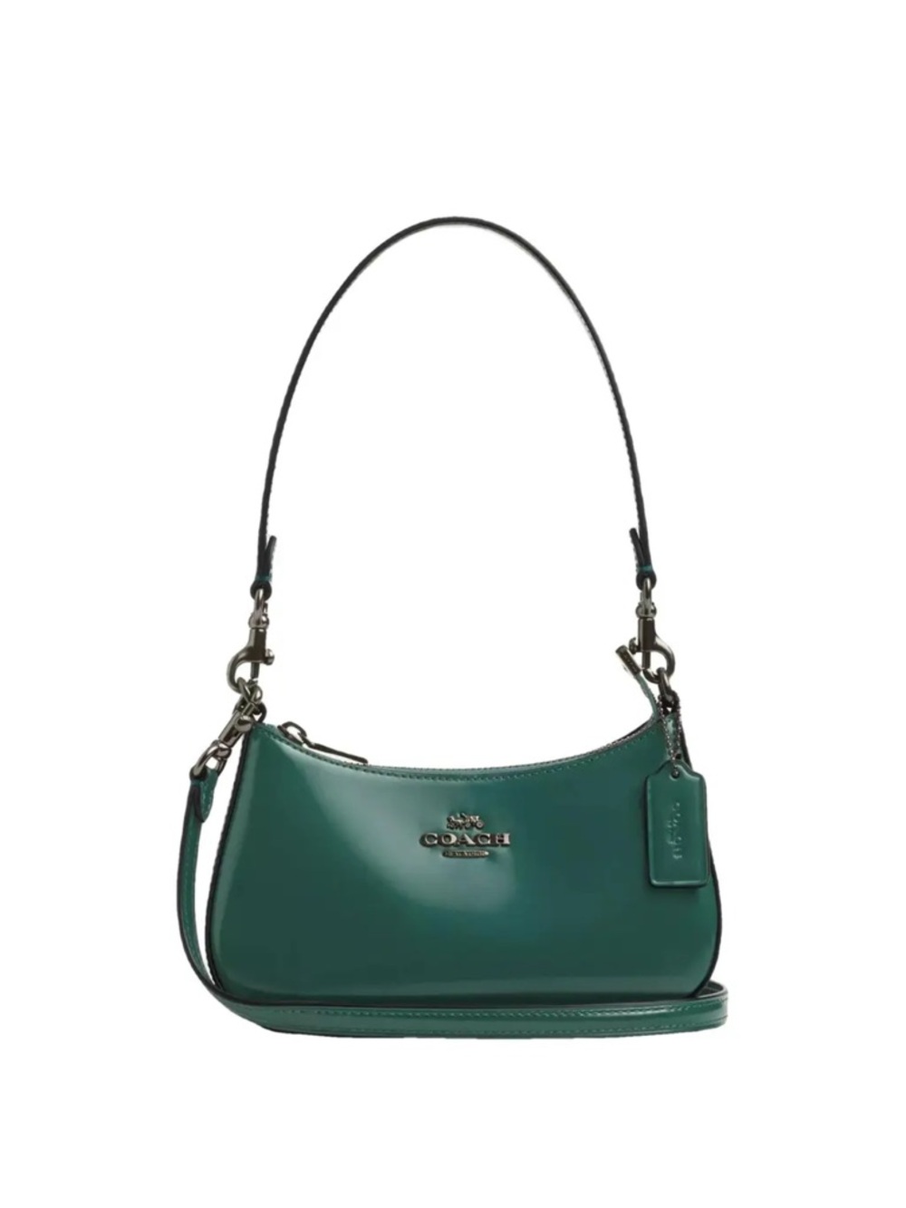Coach Emerald Green Patent Leather Shoulder Bag Teri Mini Crossbody